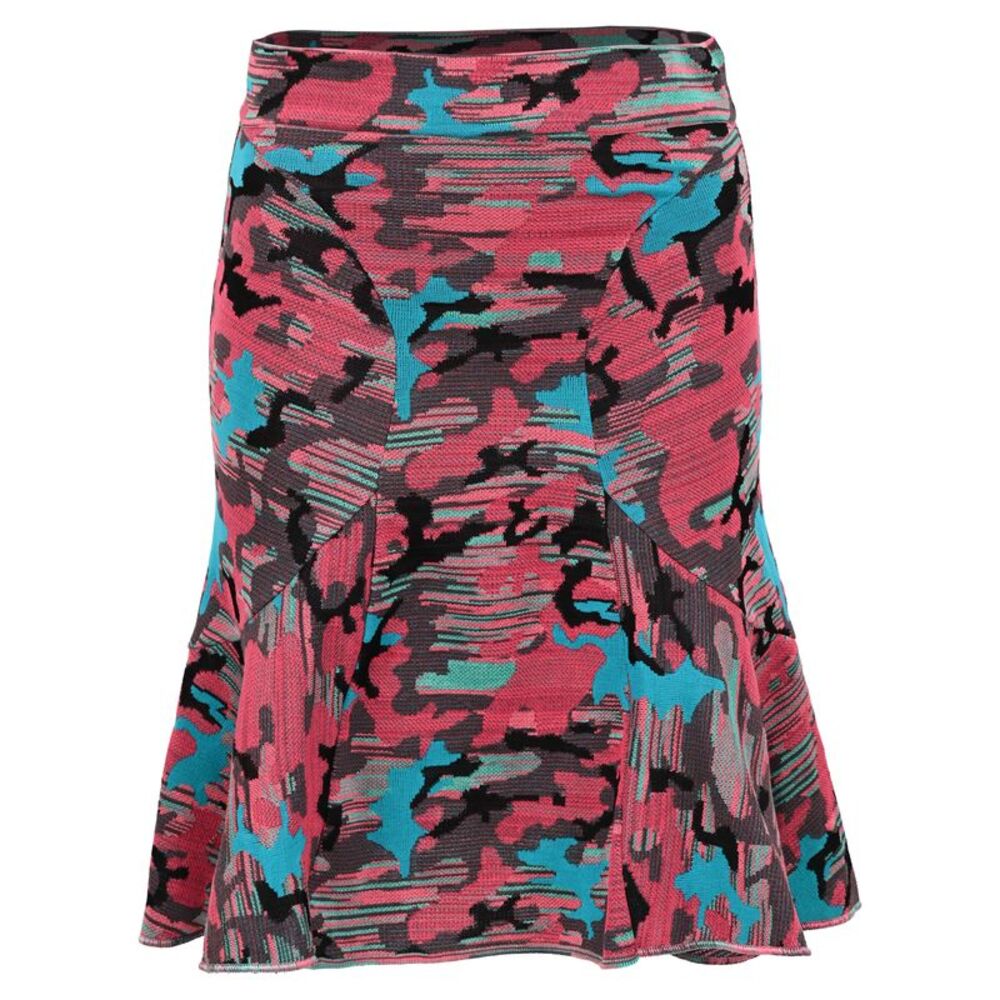 Missoni Knitted Camouflage Midi Skirt in Multicolor Cotton